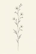 Wildflower Stem — Fine-Line Botanical Print