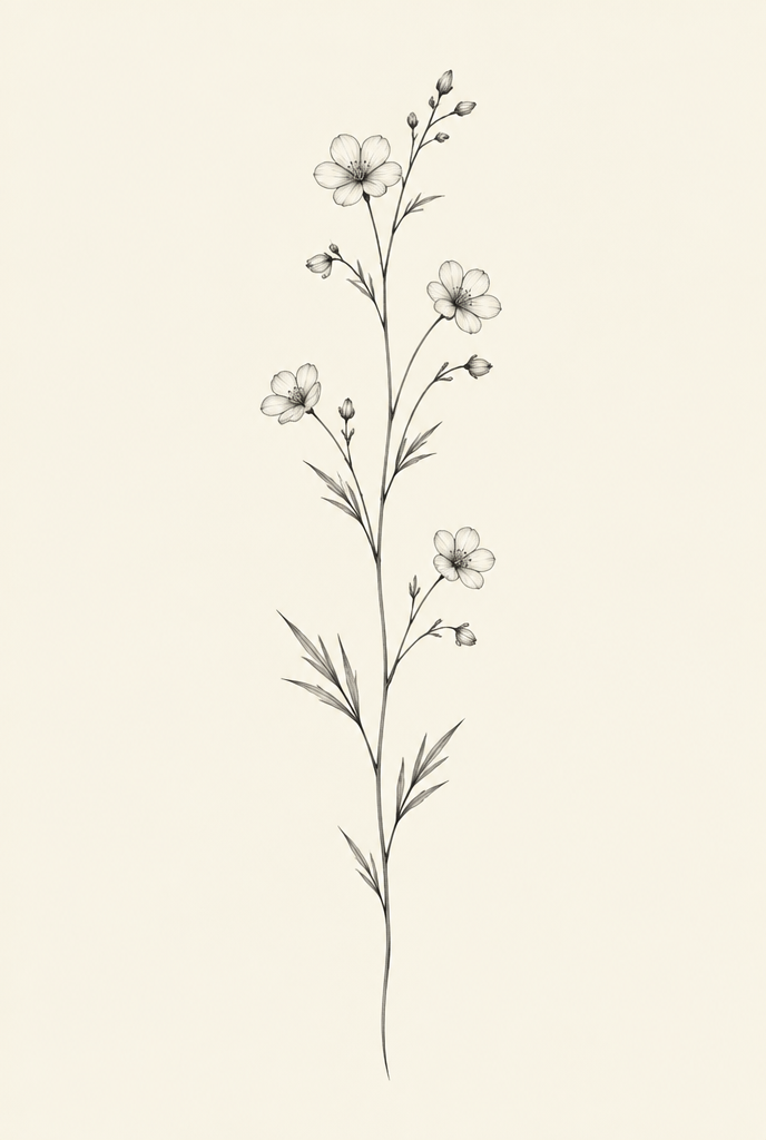 Wildflower Stem Cushion Cover — Natural Cotton