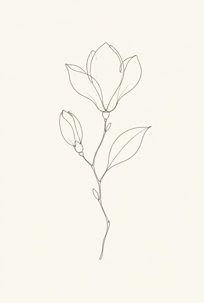 Magnolia — Fine-Line Botanical Print