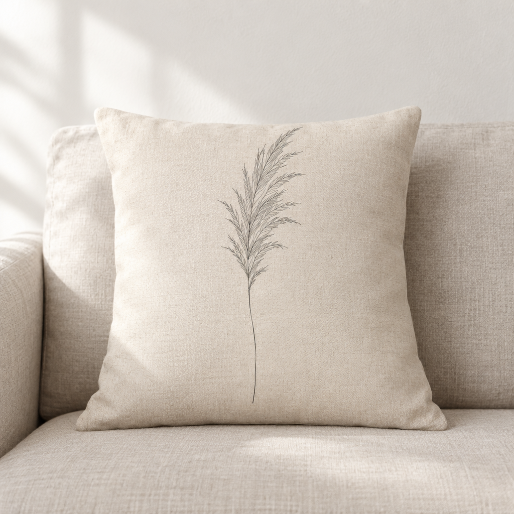 Pampas Grass Cushion Cover — Natural Cotton