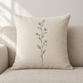 Wildflower Stem Cushion Cover — Natural Cotton
