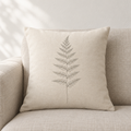 Fern Frond Cushion Cover — Natural Cotton