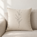 Olive Branch Cushion Cover — Natural Cotton