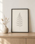 Fern fine-line botanical print in a black frame