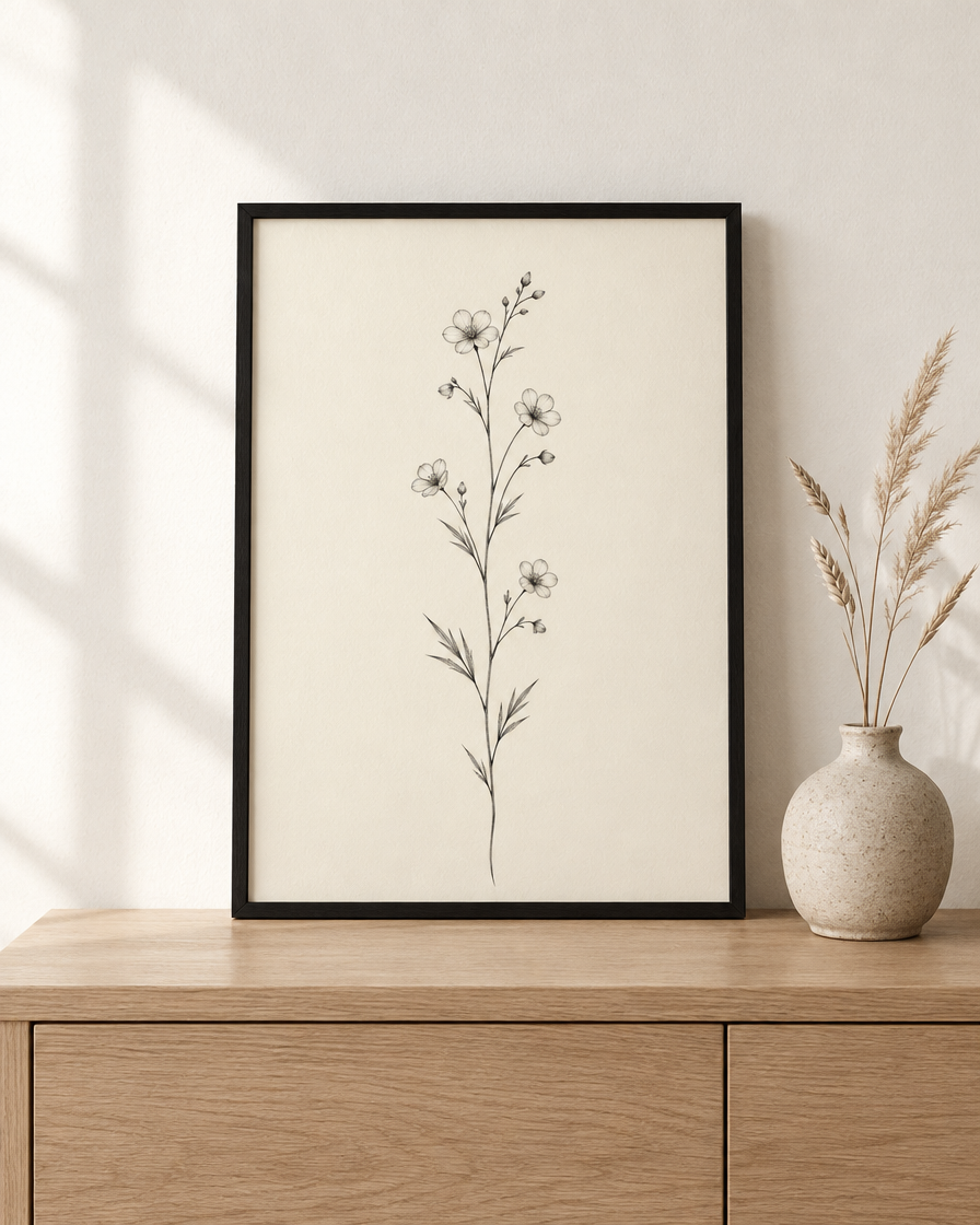 Wildflower Stem — Fine-Line Botanical Print