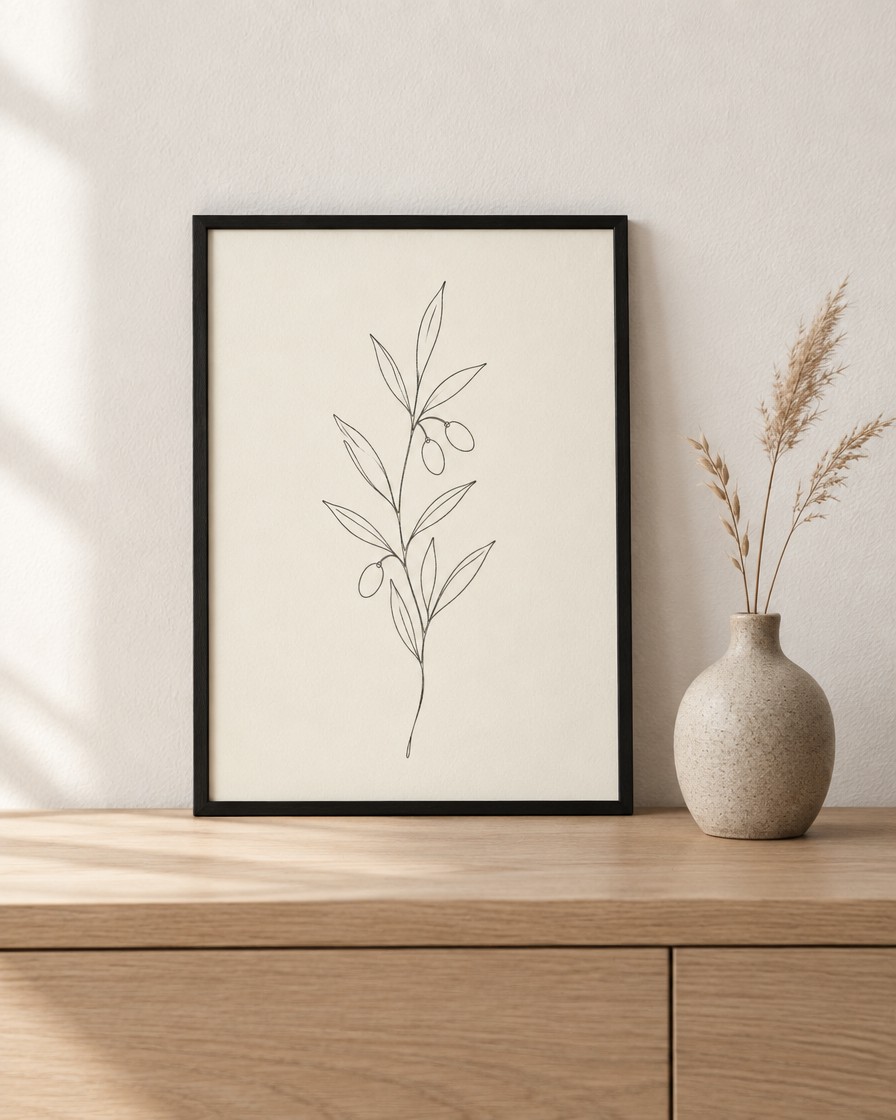 Olive Branch — Fine-Line Botanical Print