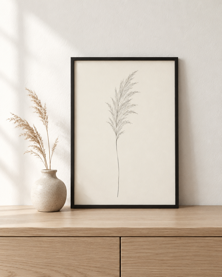 Pampas Grass — Fine-Line Botanical Print