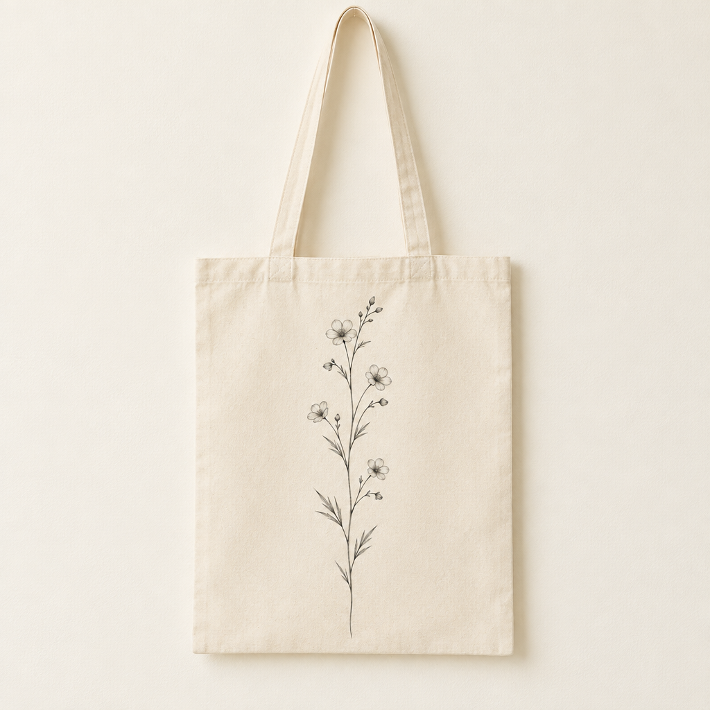 Wildflower Stem Organic Cotton Tote