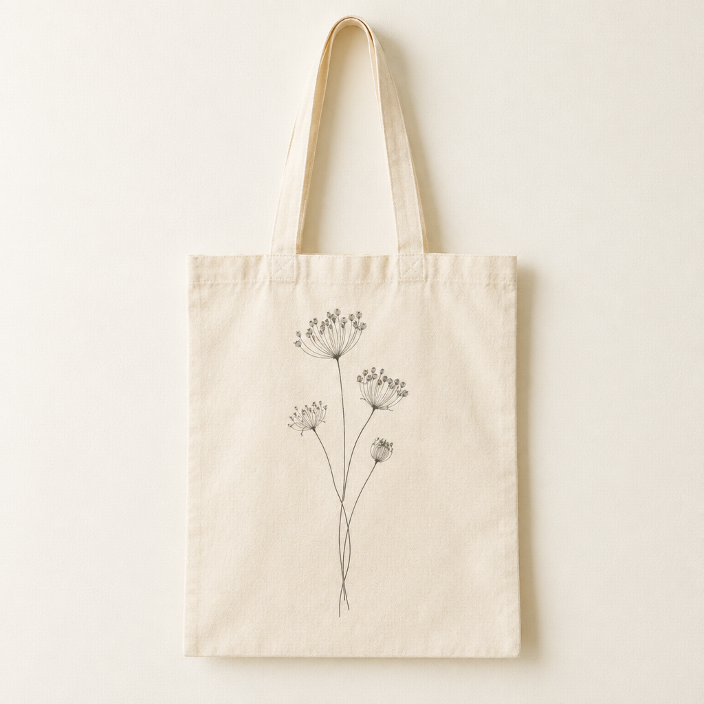 Dried Seed Heads Organic Cotton Tote